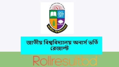 জাতীয় বিশ্ববিদ্যালয় অনার্স ভর্তি রেজাল্ট